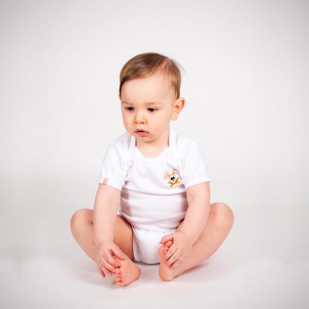 Body en coton bio fuzzy blanc 6 mois