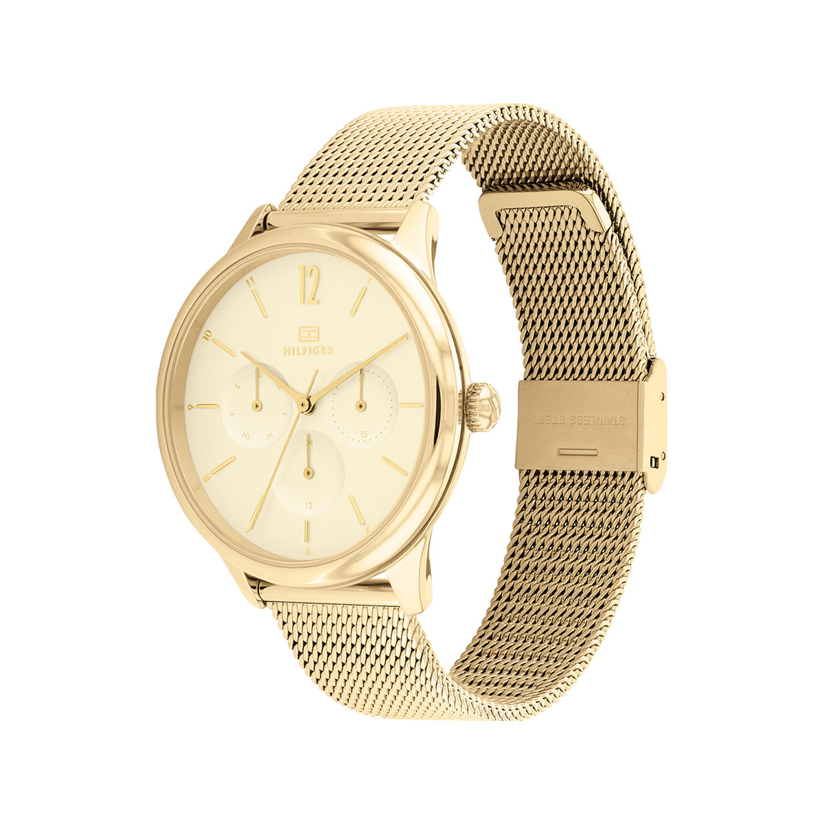 Montre Tommy Hilfiger femme acier doré jaune