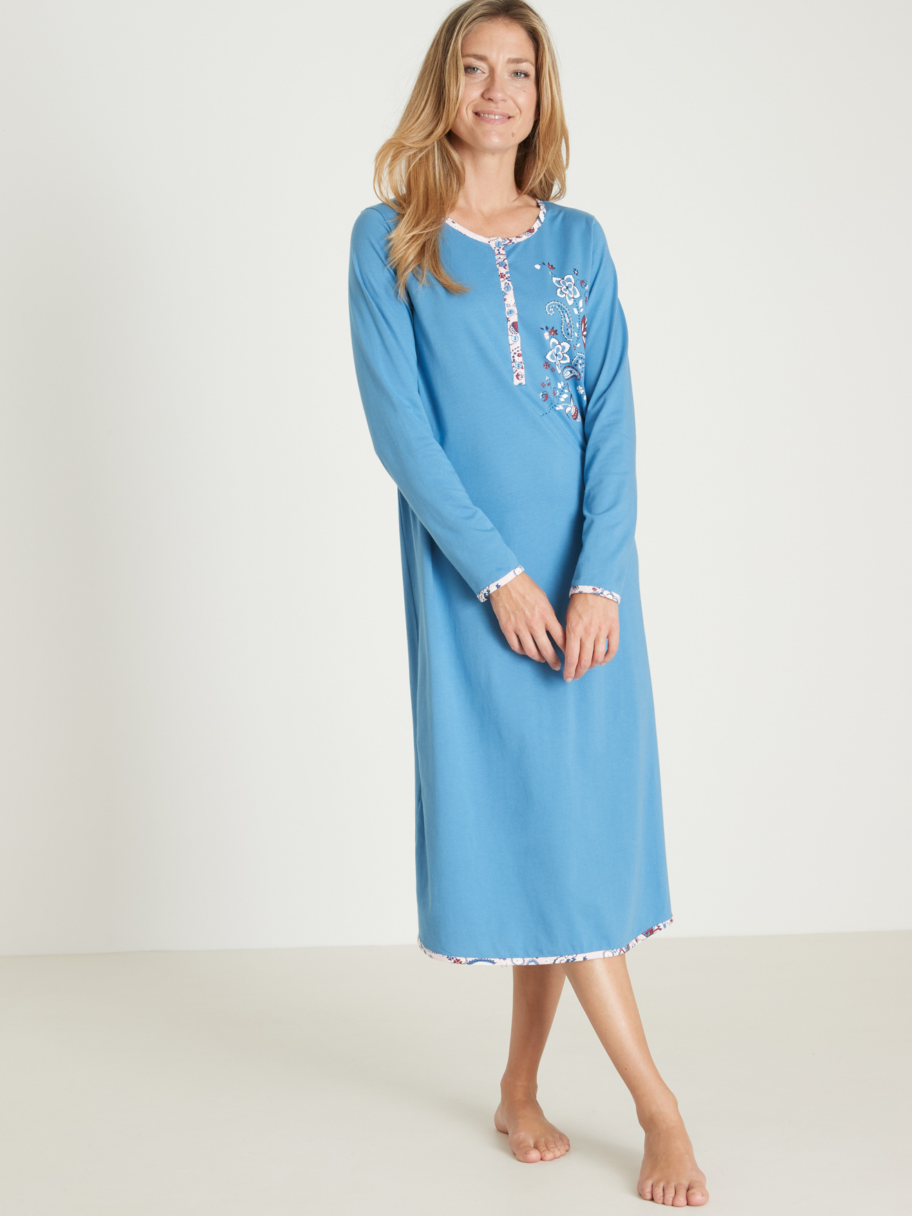Chemise de nuit longue manches longues