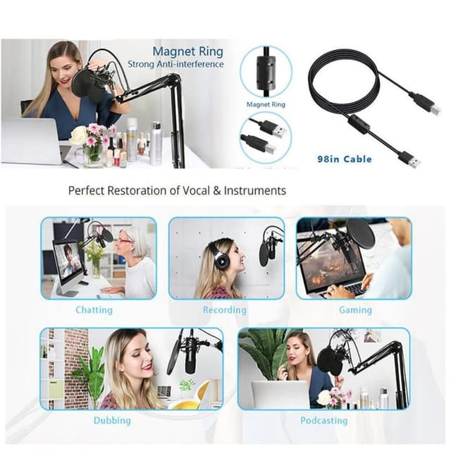 Studio Live Streaming Broadcasting Optagelse Mikrofonstativ