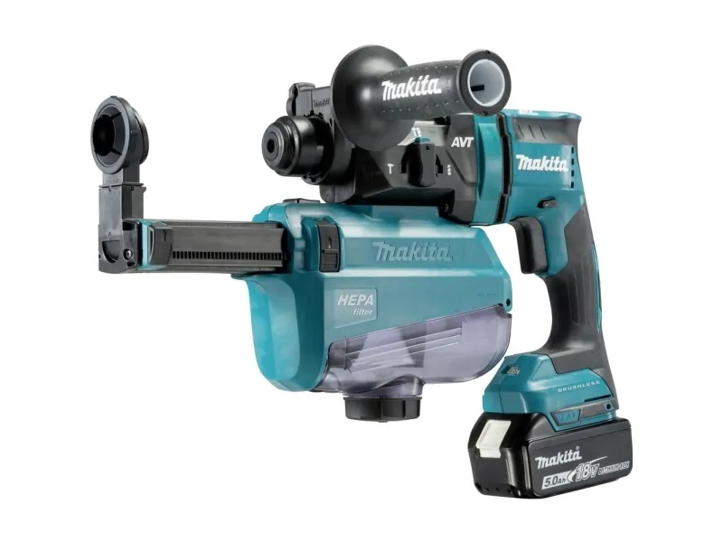 Makita DHR182RTWJ - Roterende hammer - ledningfri - 3 tilstande - SDS-plus - 1.7 Joule - 2 batterier - 18 V