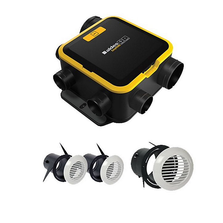Kit VMC simple flux autoréglable compact EasyHome avec grilles BIP