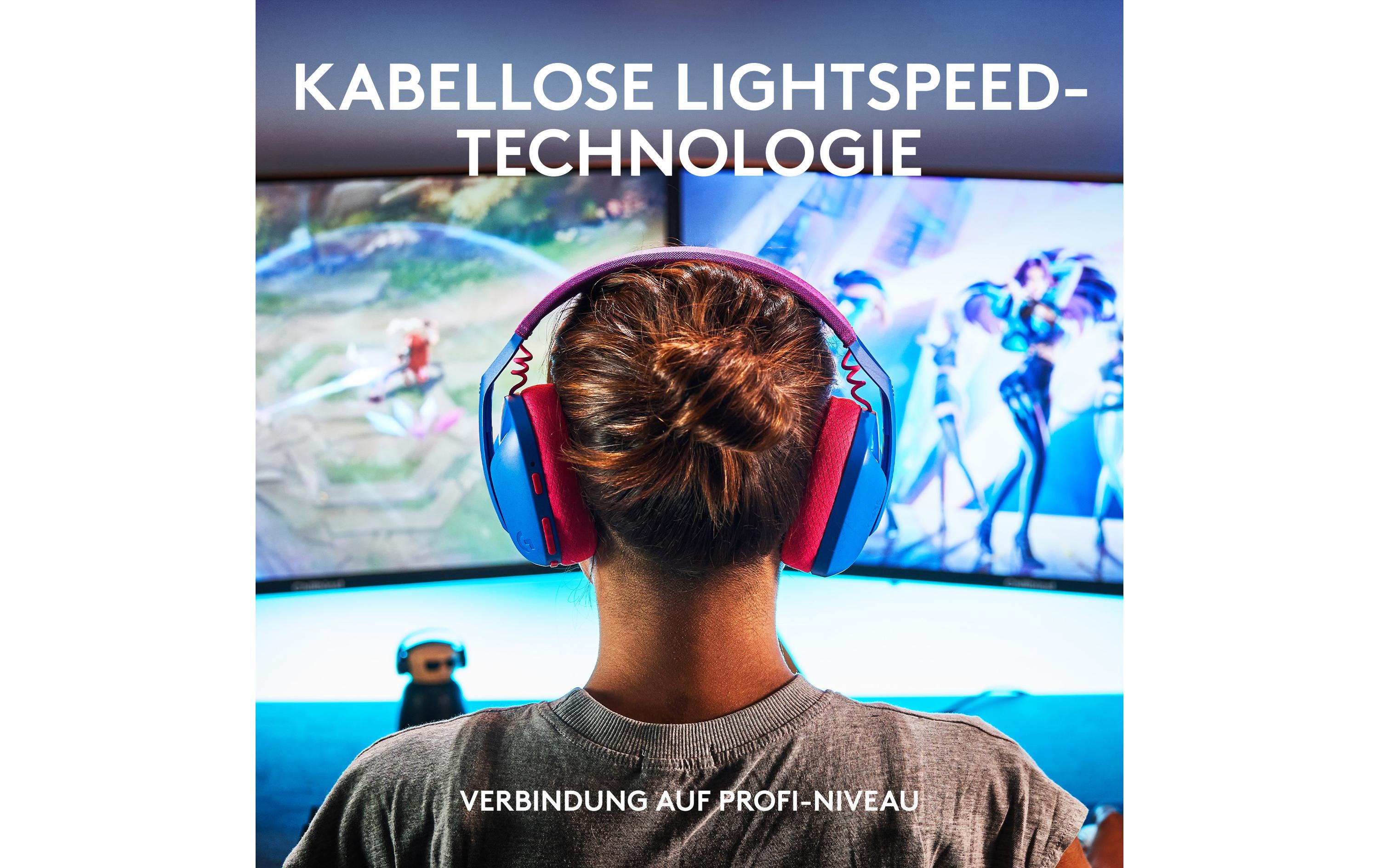 Headset G435 Gaming Lightspeed BlauKabelloses Gaming-Headset mit integrierten Beamforming-Mikrofonen und bis zu 18 Stunden Akkulaufzeit
