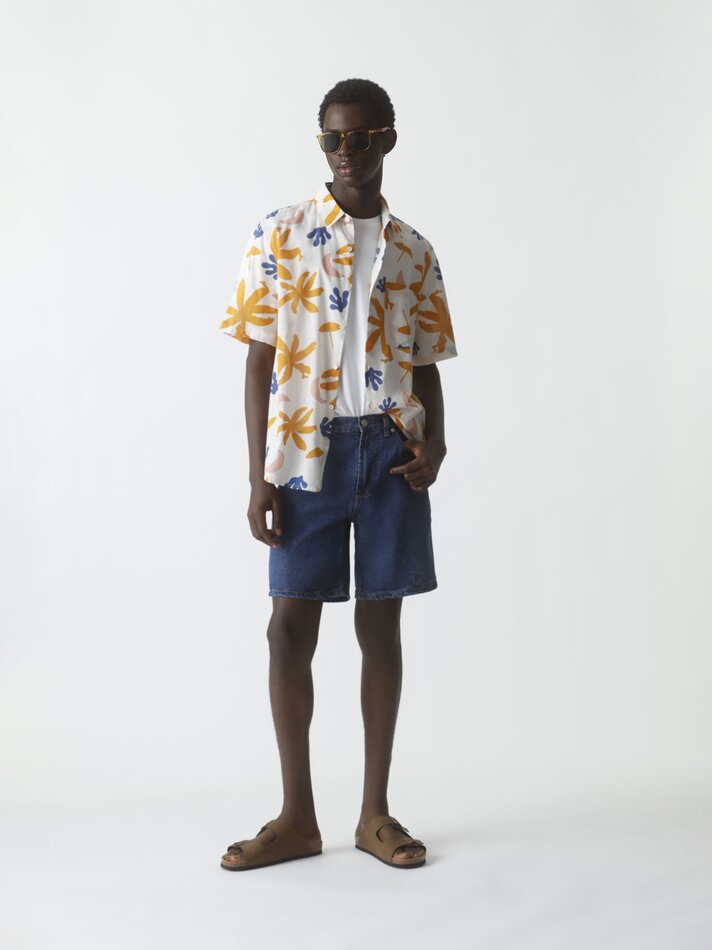 Camisa estampada - Laranja Queimado