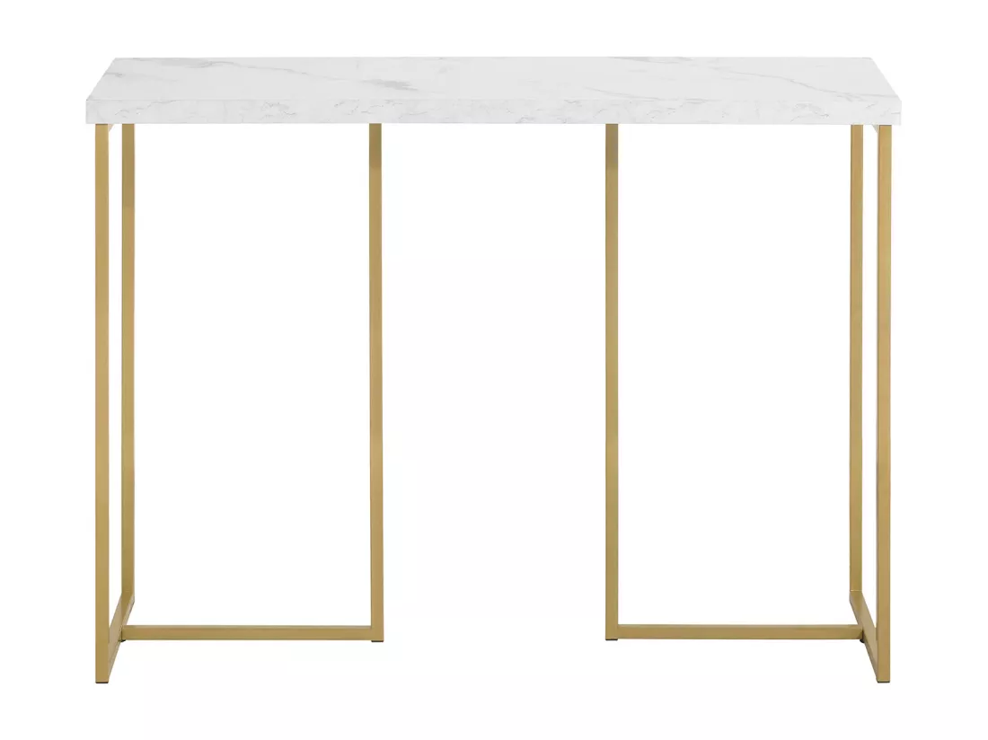 Table Console Table d'Appoint Bout de Canapé Table d’Entrée Effet Marbre Cadre en Fer, FSB58-G
