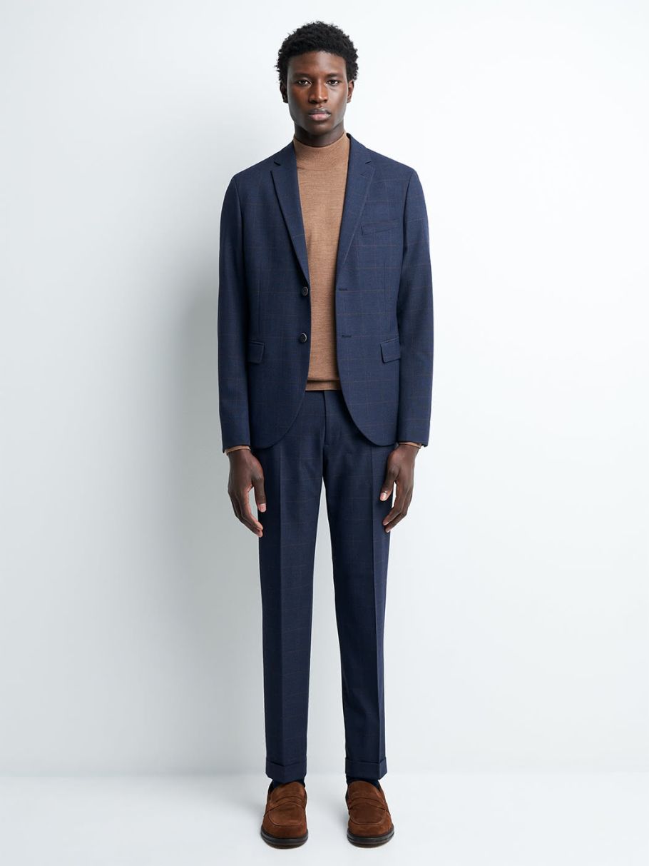 Pantalon coordonnable stretch à carreaux