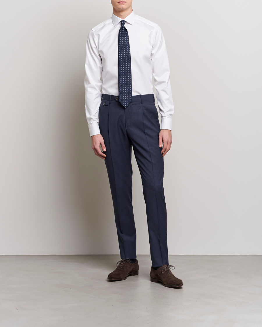 Stenströms Superslim Double Cuff Cotton Shirt White