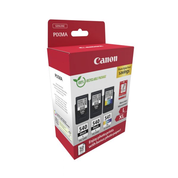 Tinteiro Canon Pack 2 Tinteiros PG-540L   1 Tinteiro CL-541XL   Papel Fotográfico