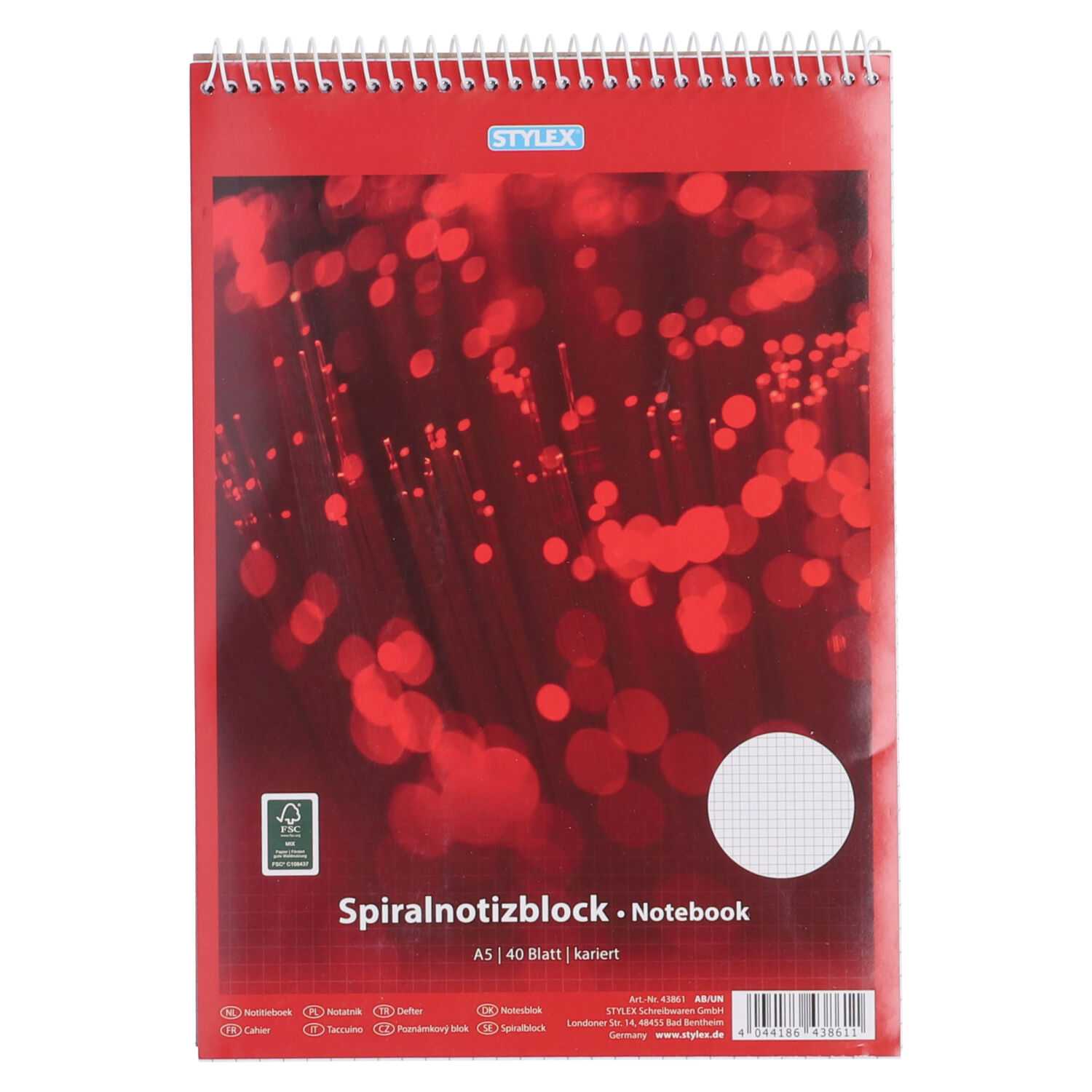 Spiralnotizblock A5 kariert 40Blatt