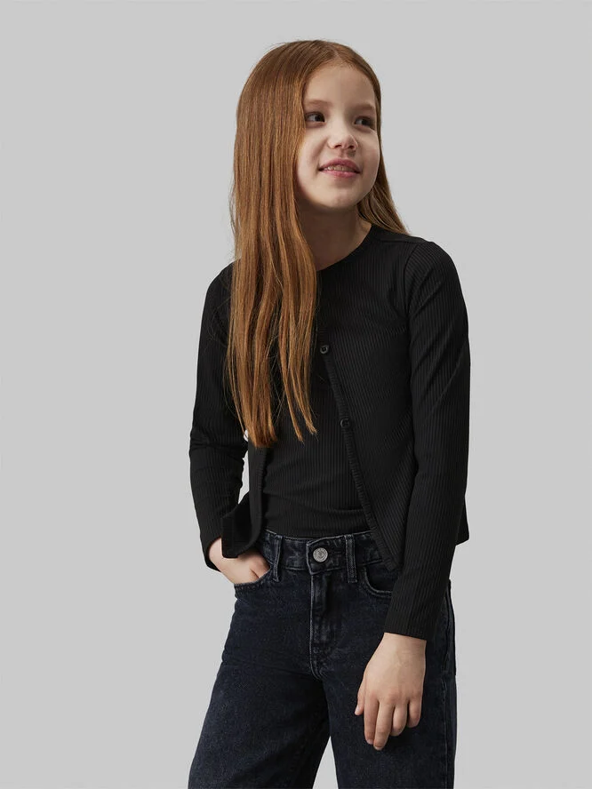 Calvin Klein RIB CARDIGAN TOP TWIN SET Ck black