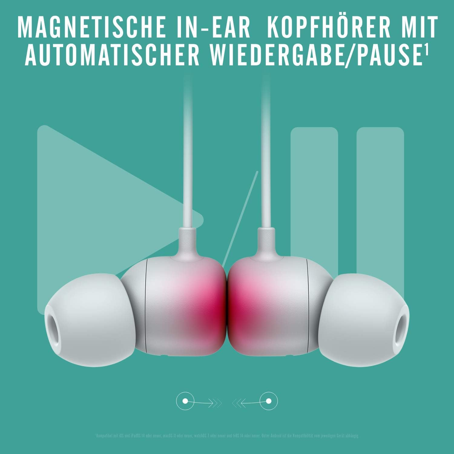 Flex magnetische Wireless Bluetooth Kopfhörer In-Ear Headset  (MYME2ZM/A) - Rauchgrau