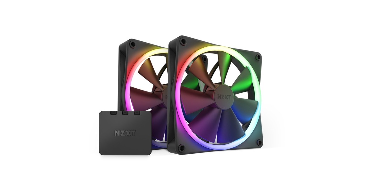 NZXTF140 RGB case fans  (Zwart, 2 stuks, 140 x 140 x 26 mm, PWM, Incl. controller)