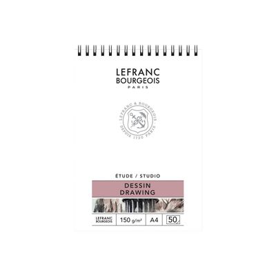 Lefranc Bourgeois Studio - Bloc de papier à dessin spiralé - A4 - 50 feuilles
