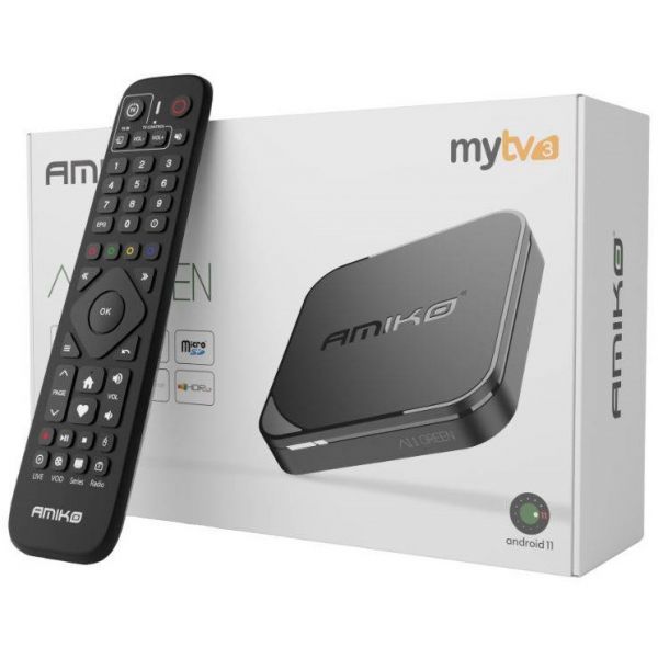 Amiko A11 Green 2GB/16GB Android 11 IPTV (MyTV 3 - Dual-Band - RCU BT)