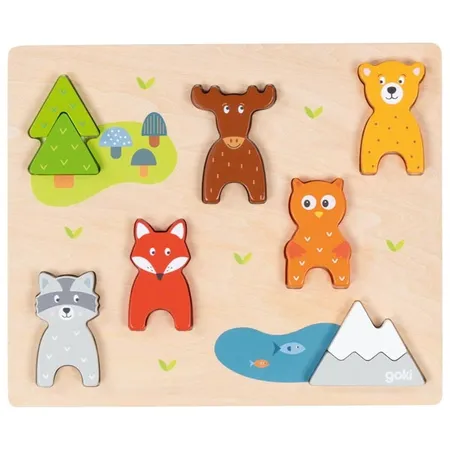 goki Einlegepuzzle Waldtiere