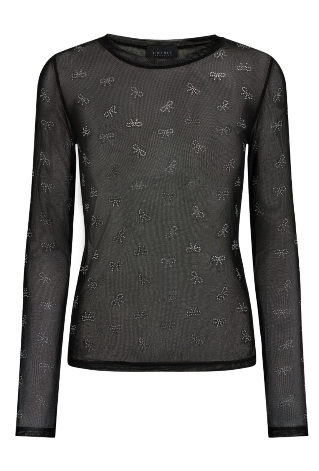Liberte Mesh-Ls-Sparkle-Tshirt 22134 black bow diamond dot