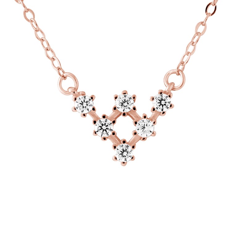 Collier TRIANGLE - Oxydes de zirconium - Argent plaqué or rose