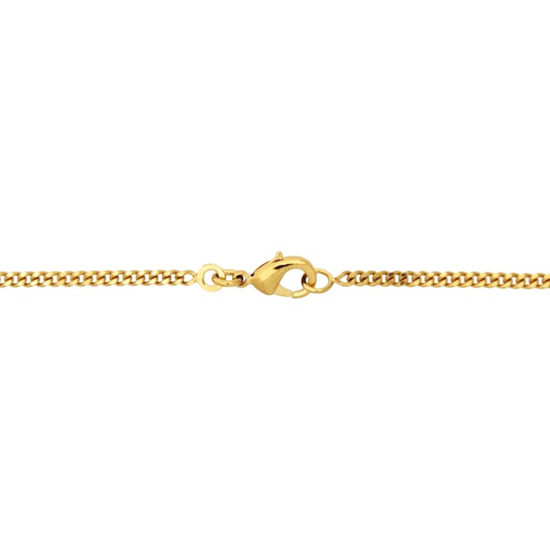 Chaine Mixte - Plaqué Or - Chaîne gourmette - Largeur : 1,25 mm - Longueur : 42 cm
