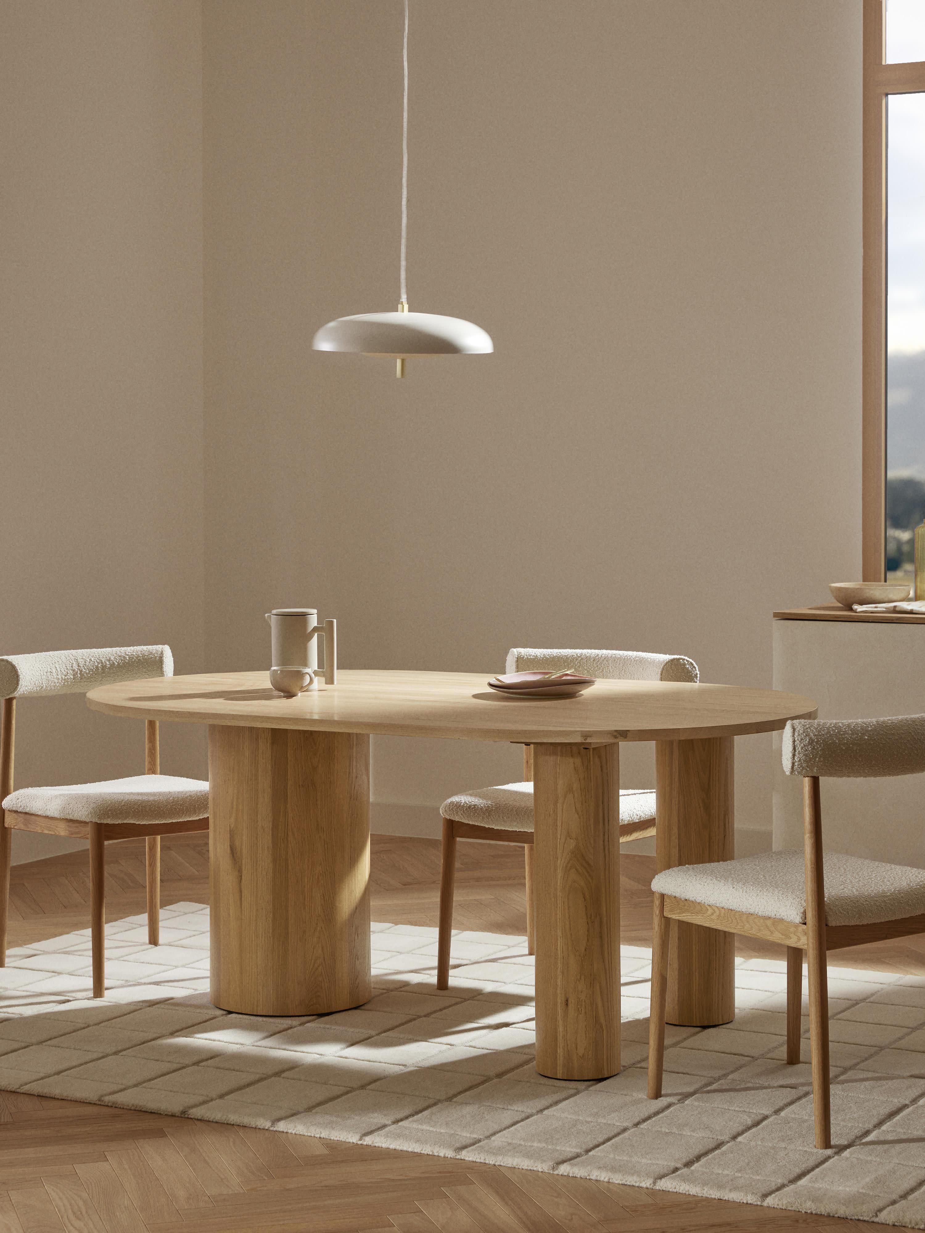 Ovale eettafel Dunia van eikenhout, in verschillende formaten