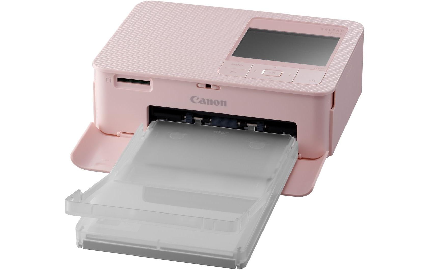 Fotodrucker Selphy CP1500 Rosa inkl. Papier und Tinte<br>Mobiler, WLAN-fähiger Fotodrucker
