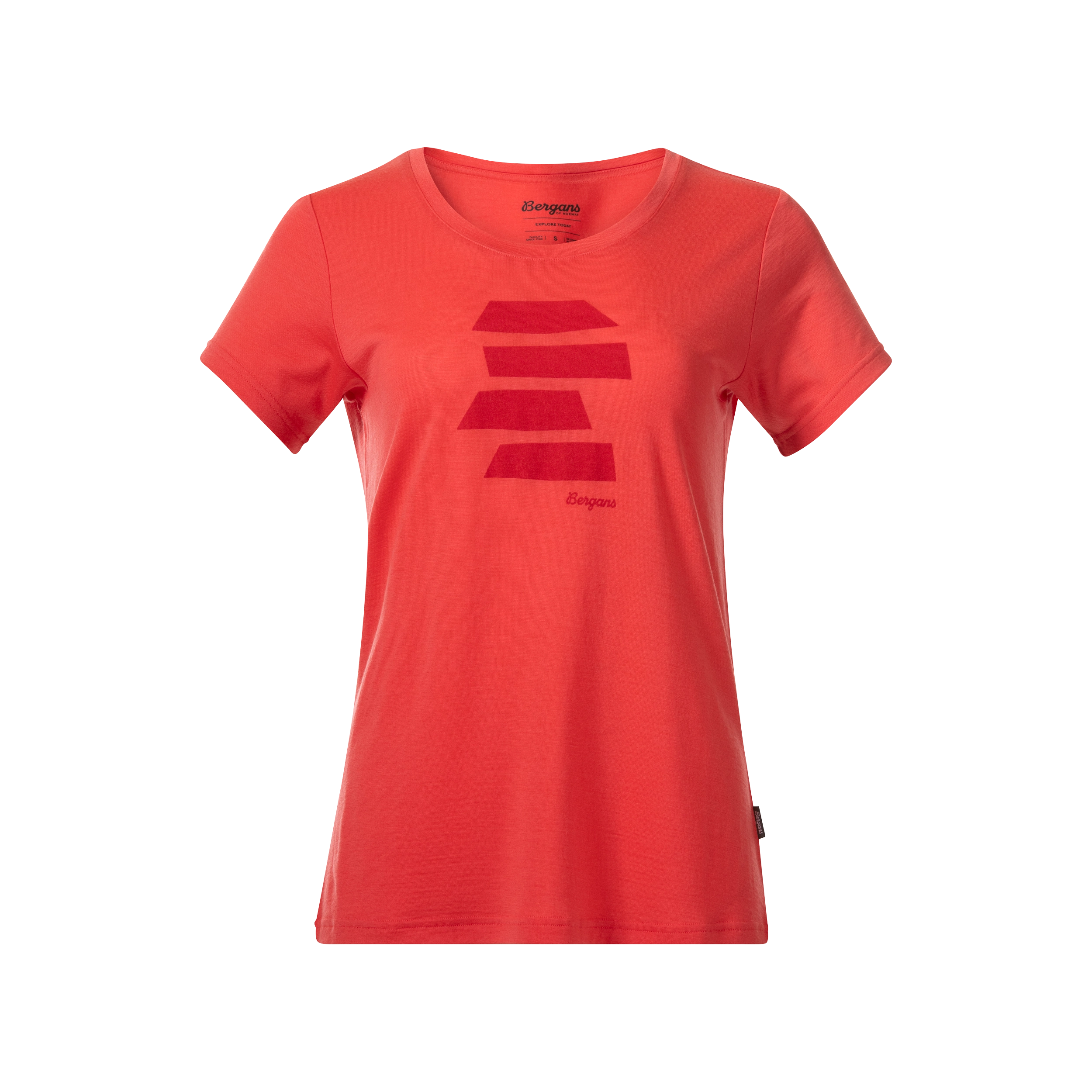 Rabot Mount Wool Tee Women Peachy Red