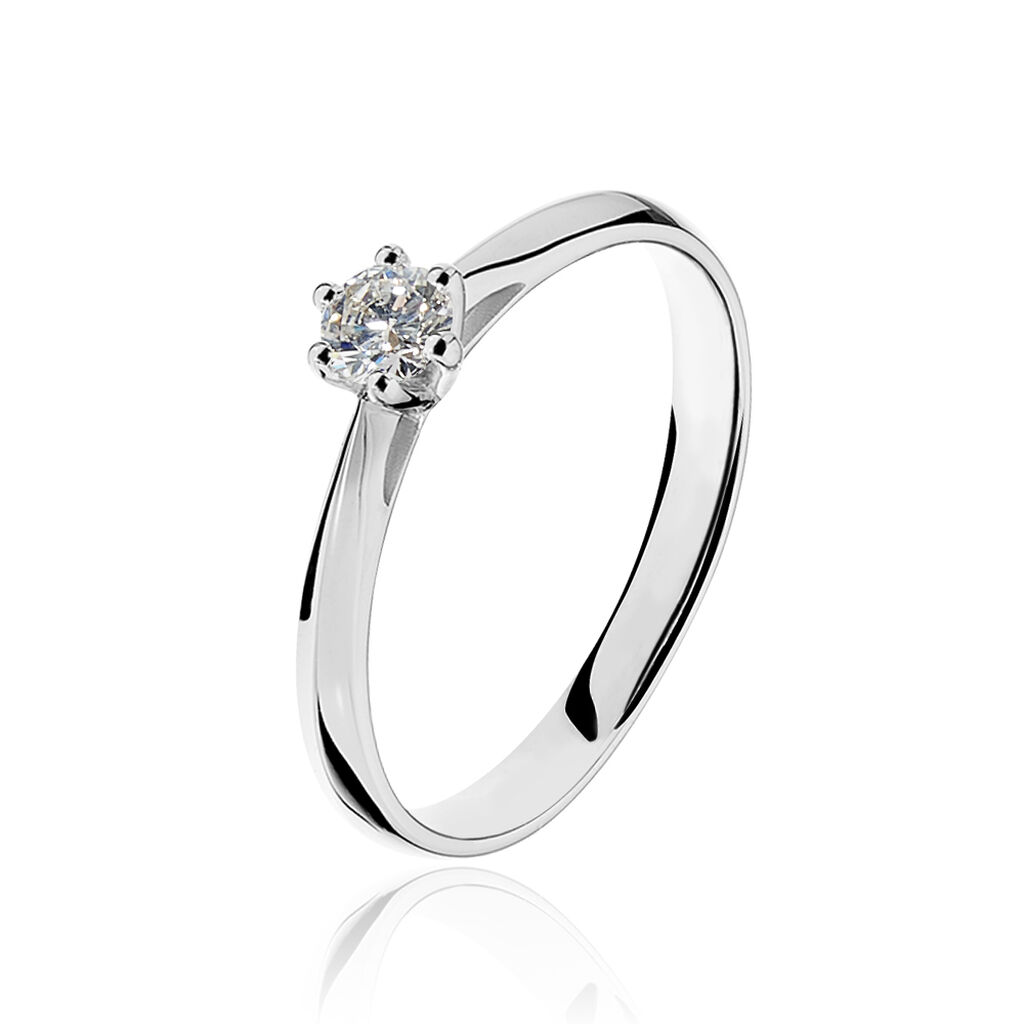 Bague Solitaire Veronika Or Blanc Diamant