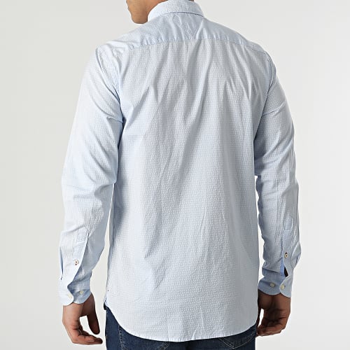 Chemise Manches Longues Soft Micro Print 3119 Bleu Clair