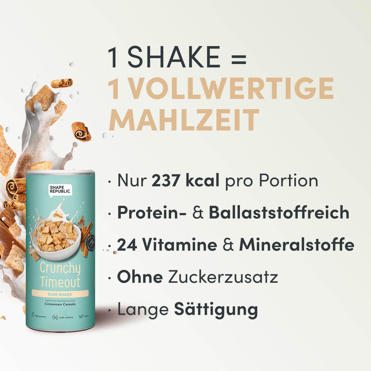 Shape Republic Slim Shake  |  Cinnamon Cereals | Mahlzeitersatz