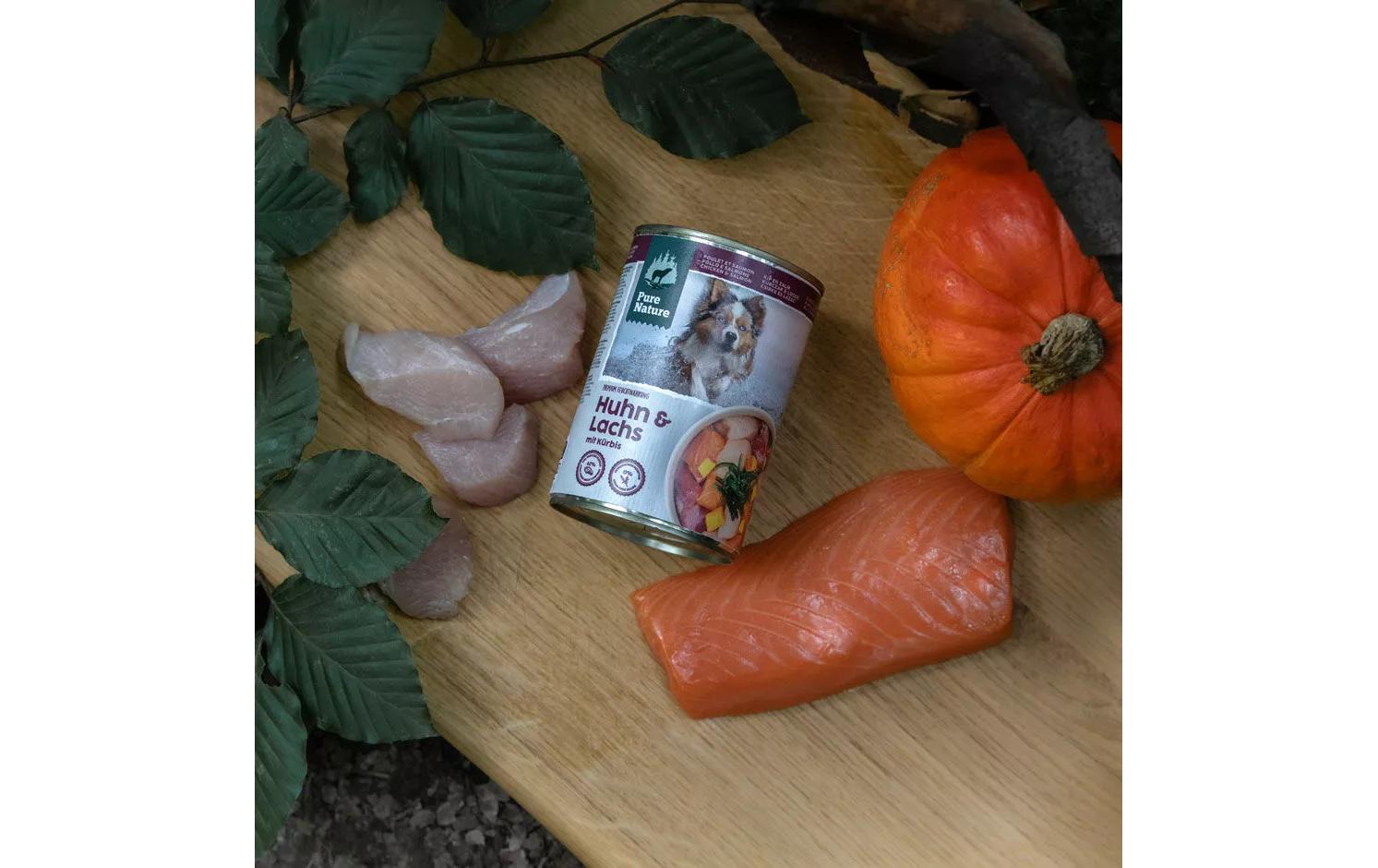 Nassfutter Huhn&Lachs, 800 gAlleinfuttermittel für ausgewachsene Hunde