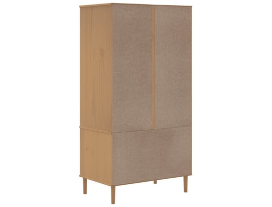VIDAXL - Armoire Garde-robe senja aspect rotin marron bois massif de pin