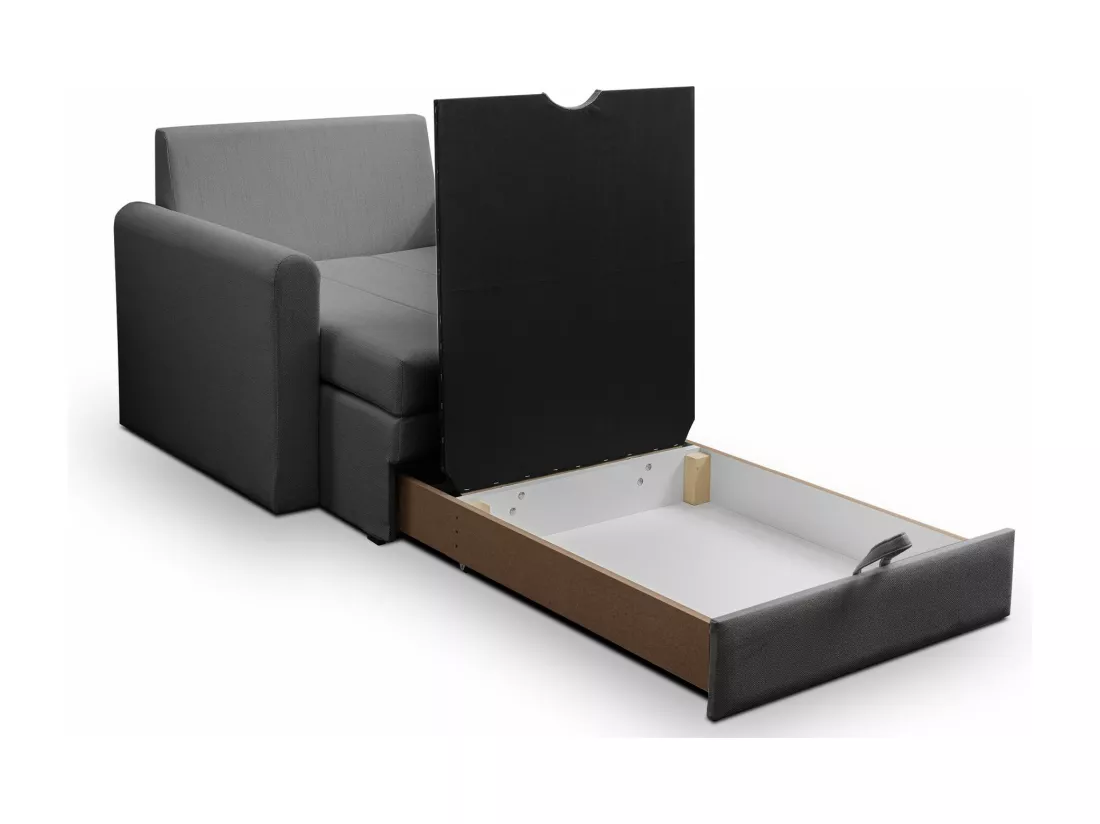 Fauteuil convertible 1 place - gris foncé - DEJANO