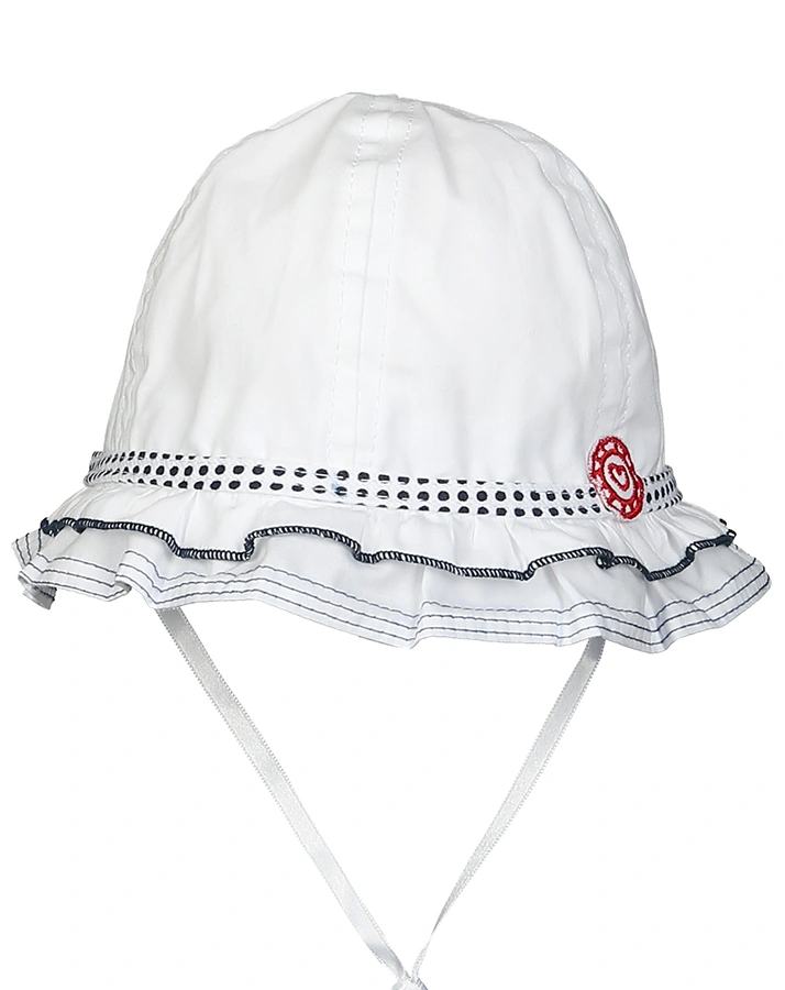 Sommerhut HERZCHEN & RÜSCHEN in weiß