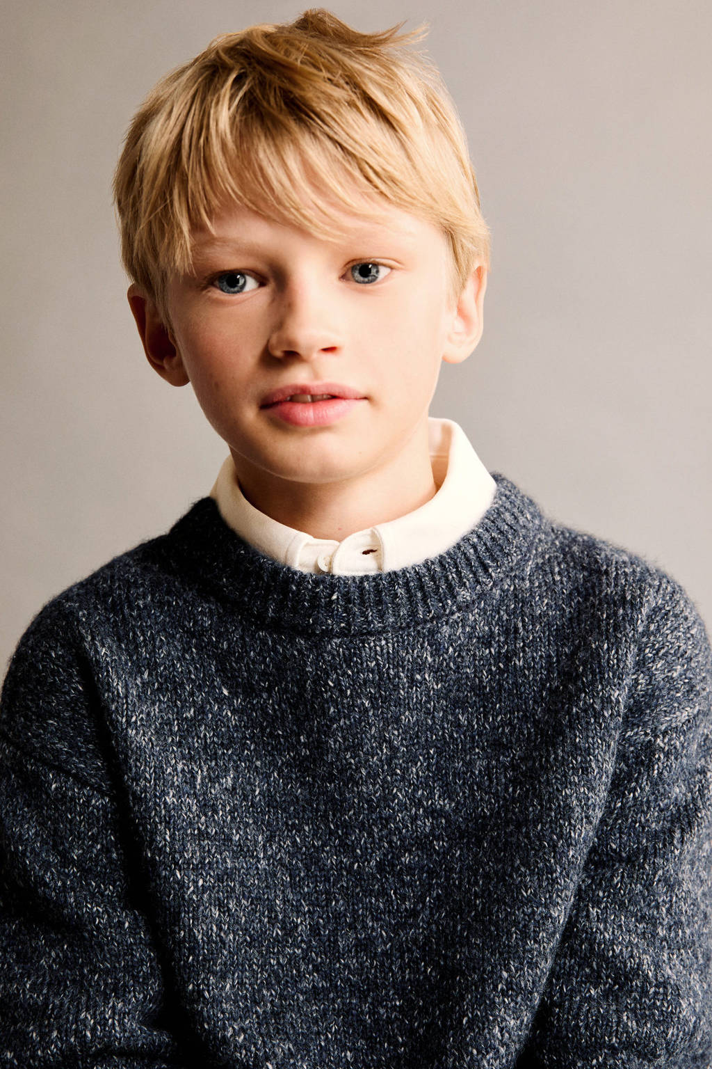 Mango Kids pullover marine gebreid