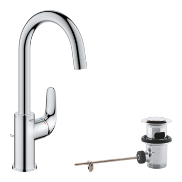 Grohe Wastafelmengkraan Swift L-size  met Waste Chroom