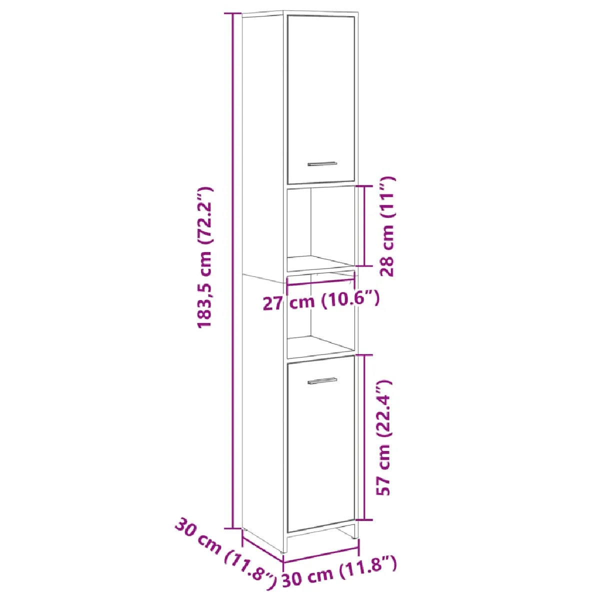 vidaXL Armoire de salle de bain chêne sonoma