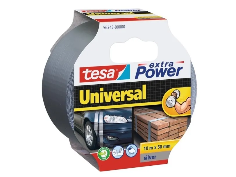 tesa® EXTRA POWER stoftape universal 10m x 50mm sølv