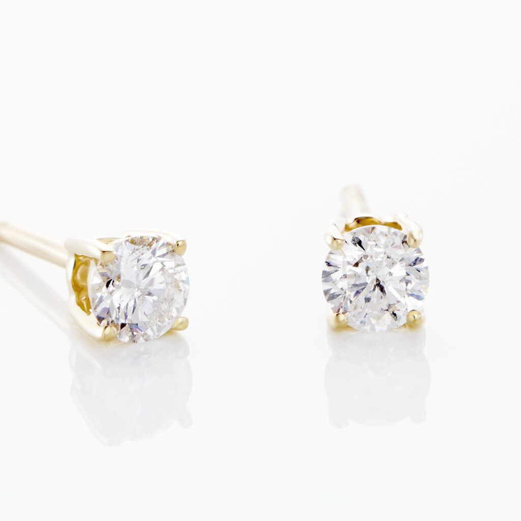 Boucles D'oreilles Puces Aphrodite Or Jaune Diamant