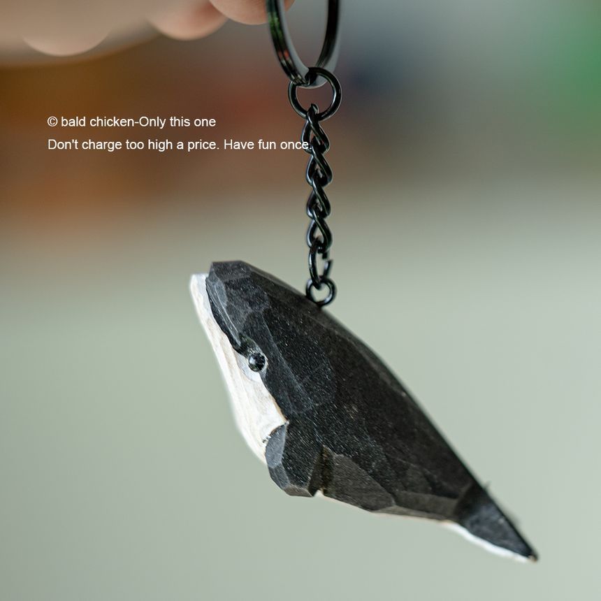 Weenybirdie - Walvis Low Poly Houten Sleutelhanger