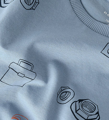 Name It T-Shirt - NmmHuxi - Faded Denim m. Print