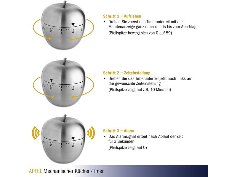 TFA Dostmann Küchentimer Apfel Rot Timer für die Küche in Apfel Design