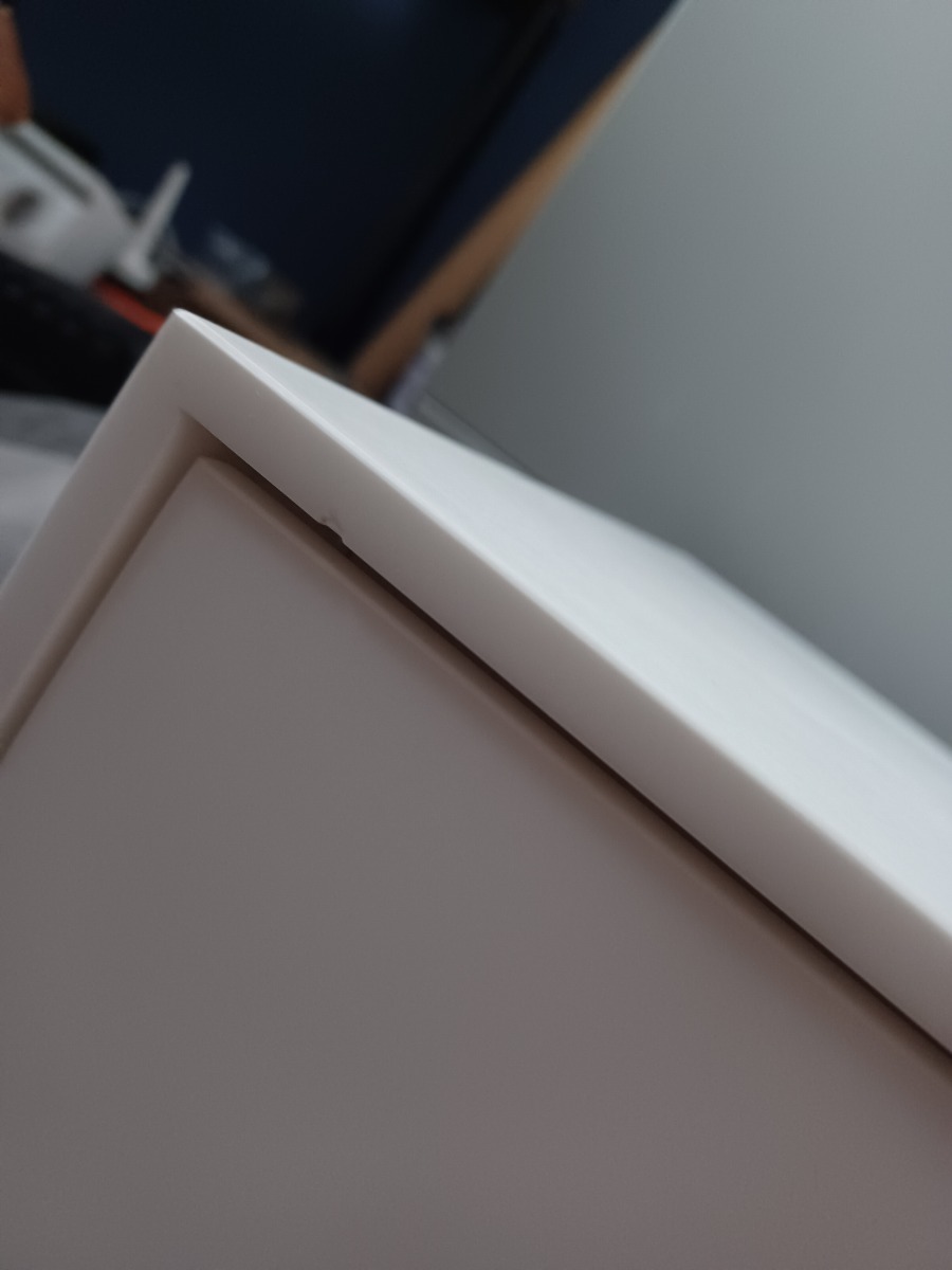 SCHADEMODEL: Zaro Lagom volledig naadloos solid surface onderkast 100cm mat wit met 1 lade Push tot open. Compleet met solid surface wastafel met 1 kraangat(en)