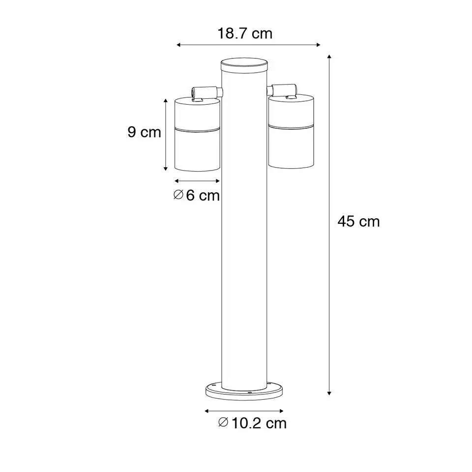 Qazqa staande buitenlampen duo zwart gu10