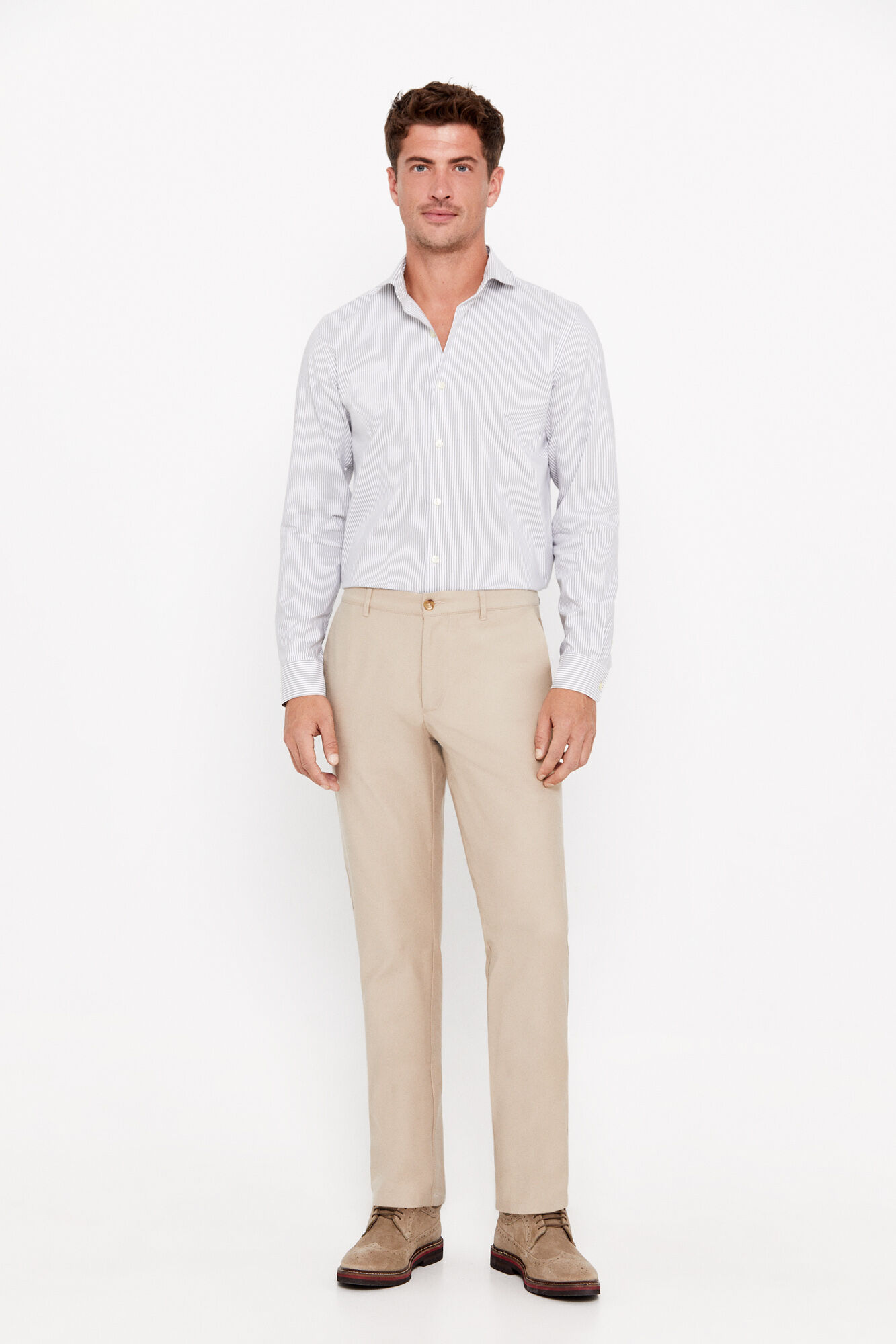 Camisa listrada Coolmax™ de corte justo