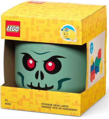 LEGO Oppbevaring Hode Skjelett Large, Grønn