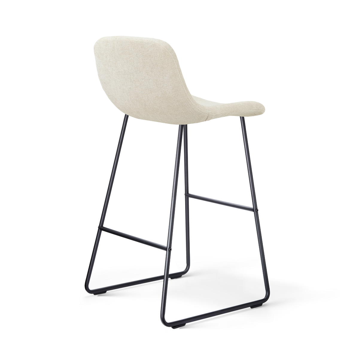 Barkruk Nino-Mats zwart onderstel cottonbeige 75 cm