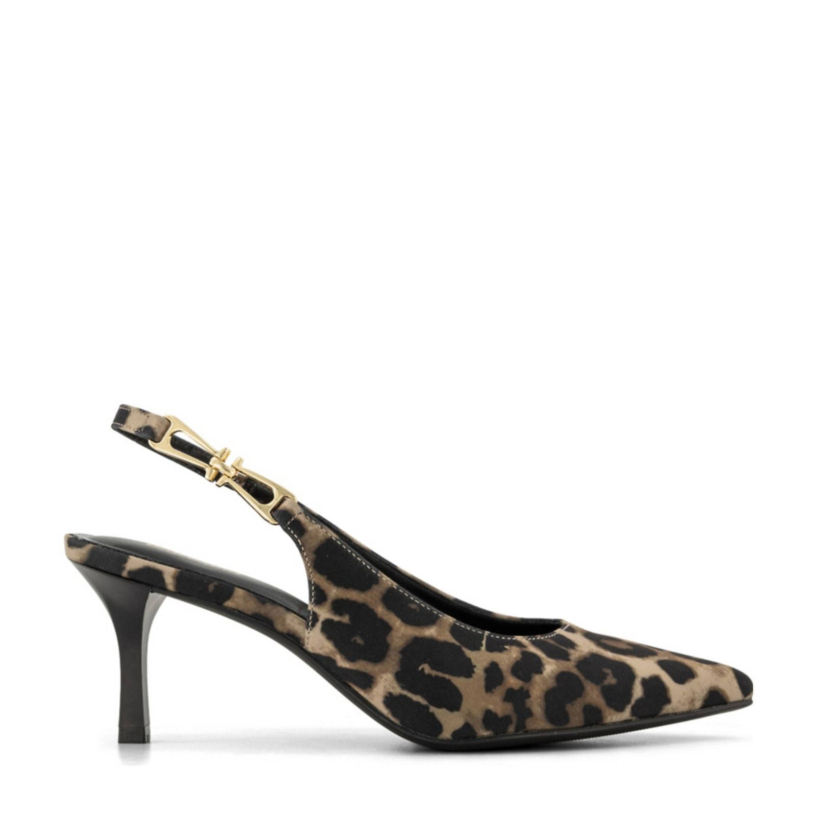 Graceland slingback pumps met panterprint bruin