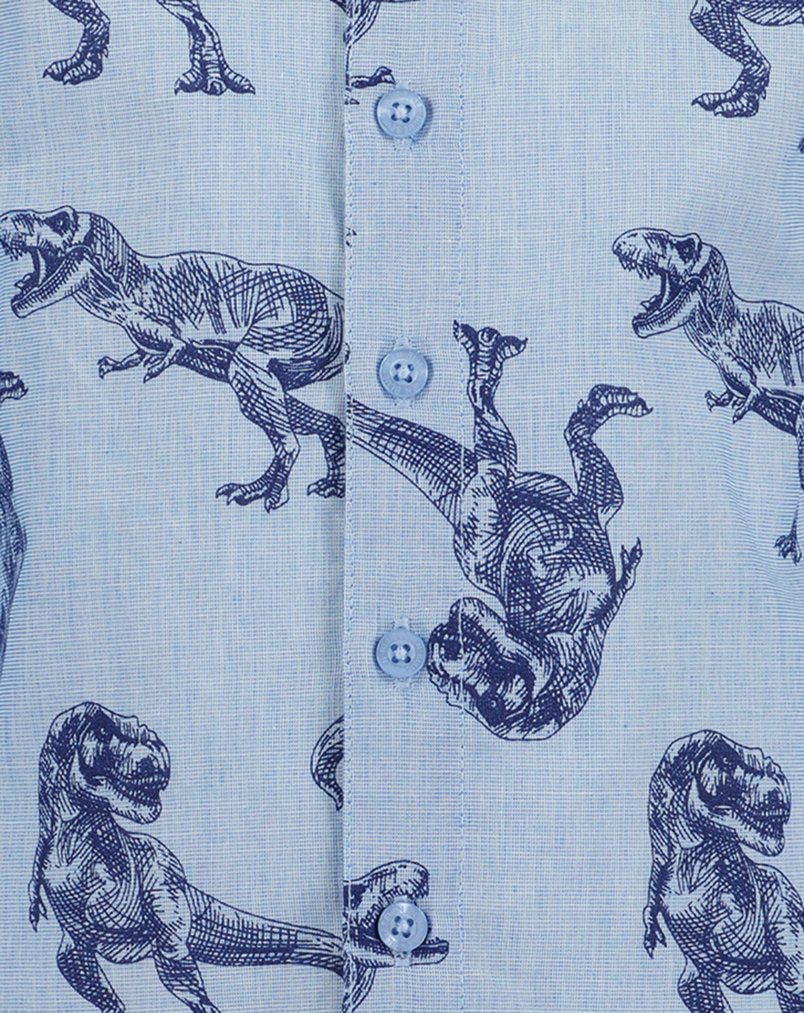 Langarm-Hemd T-REX AOP in jeansblau