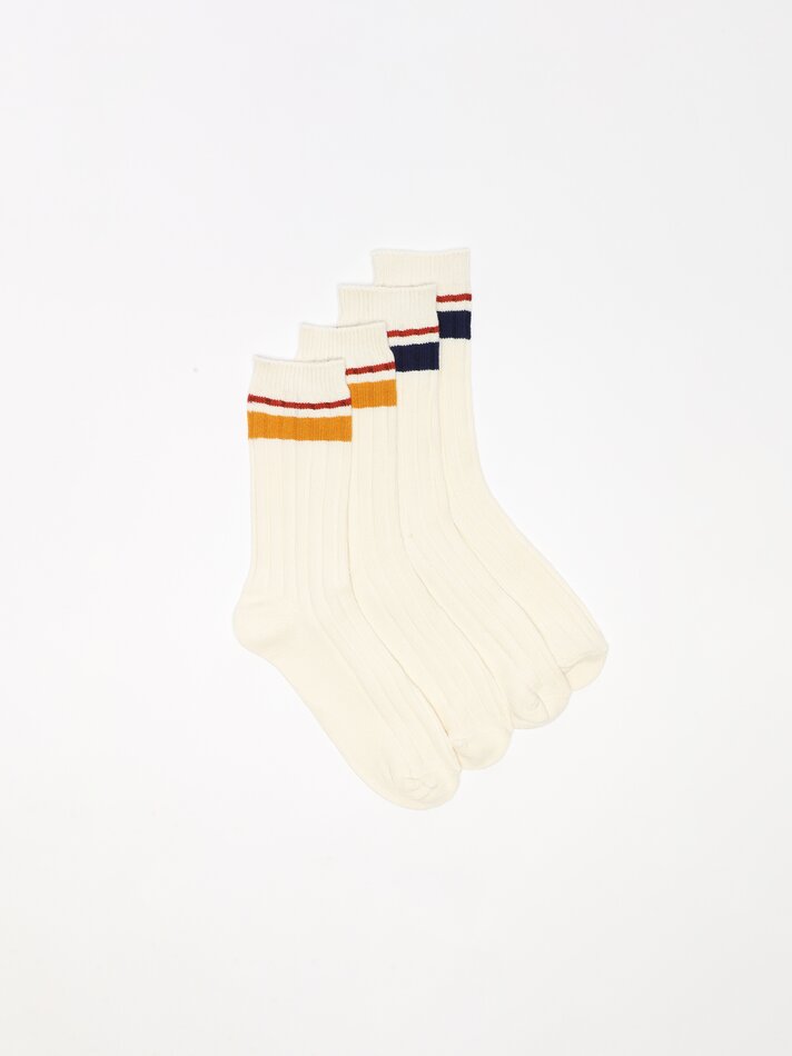 Pacote com 2 pares de meias listradas - Cores sortidas