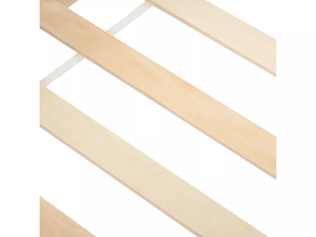 Lit cabane lit enfant 90x200cm en bois massif avec protection antichute et sommier à lattes - Blanc