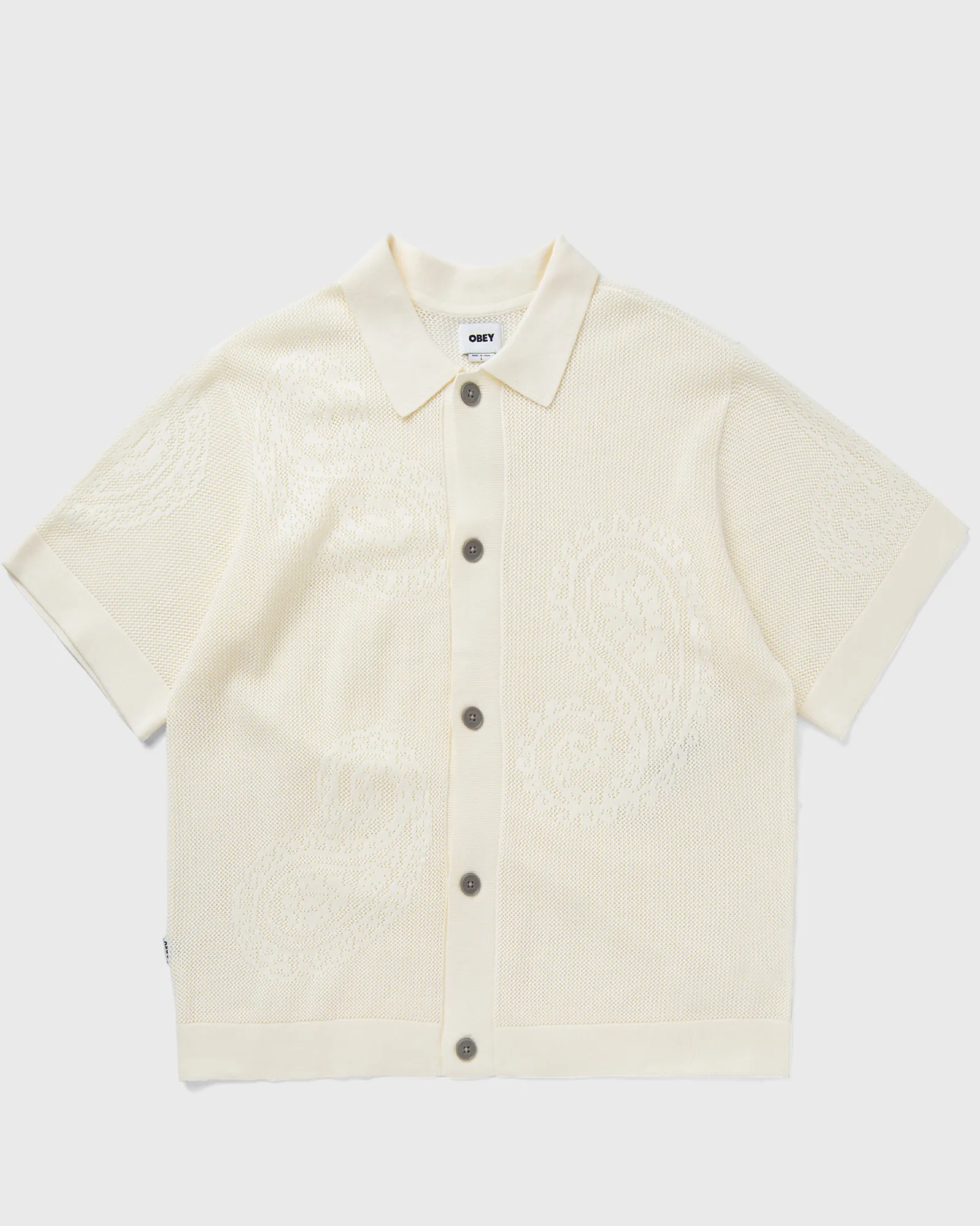 Obey Tear drop open knit shirt